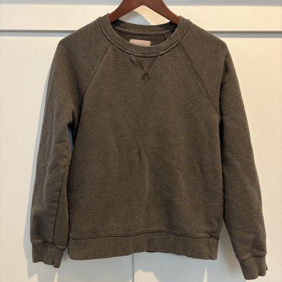 Everlane Tops - Everlane Sweatshirt Women Small Green Raglan Crewneck Pullover 100% Cotton Basic